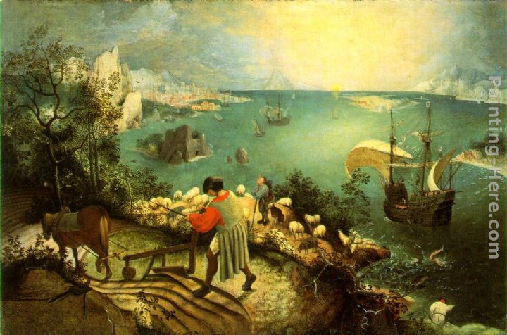 Landscape with the Fall of Icarus painting - Pieter the Elder Bruegel Landscape with the Fall of Icarus art painting